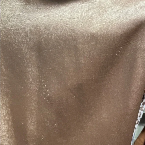 Overlover Stina Sienna Satin Georgette Draped Neckline Jumpsuit GOLD size Small - Picture 11 of 11